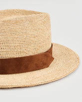 Handcrafted Raffia and Suede Panama Hat |