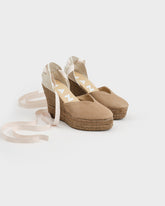 Suede Heart-Shaped Wedge Espadrilles |