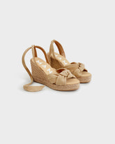 Soft Suede Wedge Espadrilles With Knot |