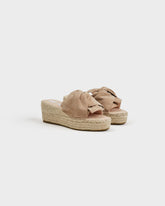 Espadrillas con Zeppa con Nodo in Pelle Scamosciata |
