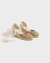 Espadrillas con Zeppa in Pelle Scamosciata |