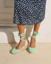 Espadrillas con Zeppa in Pelle Scamosciata |