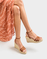 Espadrillas con Zeppa a Tre Fasce in Soft Suede |