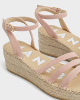 Sandali Espadrillas in Suede Morbido a Tre Fasce |