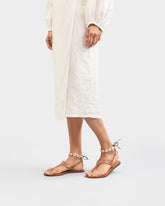 Leather Thongs Sandals With Shell Anklet |