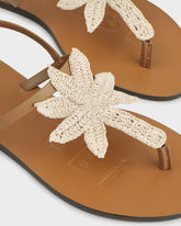 Leather & Raffia Thongs Sandals |