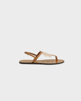 Leather & Raffia Thongs Sandals |