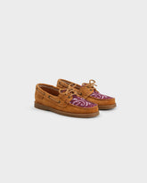 Suede And Cotton Bandana Boat-Shoes |