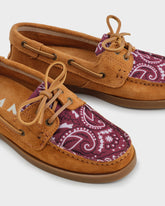 Suede And Cotton Bandana Boat-Shoes |
