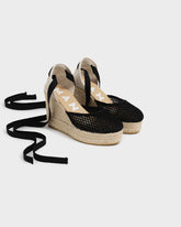 Espadrillas con Zeppa in Rete di Cotone |
