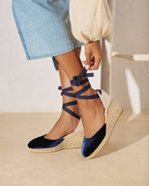 Velvet Low Wedge Espadrilles |