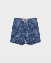 Stone Washed Printed Nylon Swim Shorts - Printed Swimshorts | 