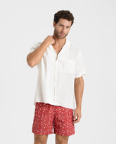 Stone Washed Printed Nylon Swim Shorts - Printed Swimshorts | 