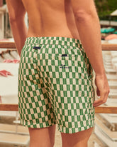 Stone Washed Printed Nylon Swim Shorts - Men's Summer Sale|Swimwear | 