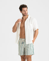 Printed Macro Stripes Swim Shorts - Printed Swimshorts | 