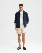 Recycled Polyester And Linen Blend Swim Shorts | 