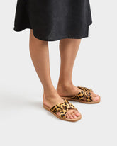 Eva And Calf Hair Crossed Bands Sandals | 