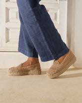 Raffia Stripes Double Sole Espadrilles | 
