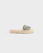 Raffia Zebra Double Sole Slides - Women’s Sandals | 