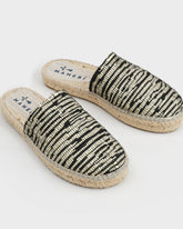 Raffia Zebra Chunky Mules | 