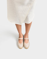 Lurex Cotton Flat Ballerina With Strap - Ballet Flats & Slippers | 