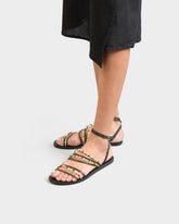 Leather & Beads Ankle Strap Sandals - Leather Sandals | 