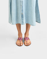 Sandali Infradito in Pelle e Cotone Bandana | 