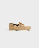Manebí champagne beige boat shoes in suede | 