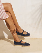 Ballerine con Cinturino in Pelle Scamosciata  | 