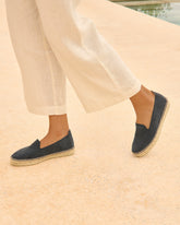 Espadrillas Suola Bassa in Pelle Scamosciata | 