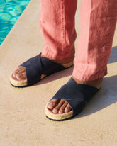 Suede Crossed Bands Sandals - Men's Shoes | 