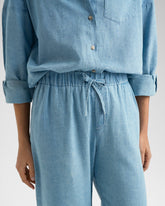 Linen Blend Chambray Belem Trousers | 