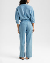 Linen Blend Chambray Belem Trousers | 