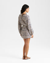 Printed Linen Azul Skirt | 