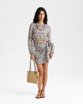 Printed Linen Azul Skirt - Women's Clothing Collection | 