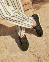 Swan Suede & Denim Boat Shoes | 