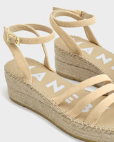 Espadrillas con Zeppa a Tre Fasce in Pelle Scamosciata | 