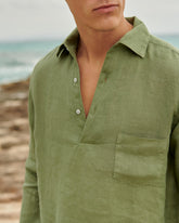 Washed Linen Nassau Polo Shirt - Men's Summer Sale | 