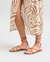 Valentina Leather Tie-Up Sandals - Leather Sandals | 