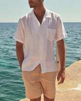 Camicia Havana Con Colletto Cubano In Lino  | 