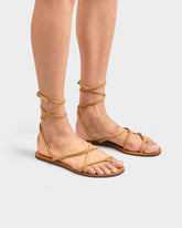 Valentina Suede Tie-Up Leather Sandals - Leather Sandals | 