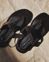 Anne Croco Embossed Leather Thong Sandals | 