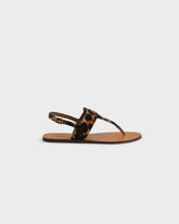 Anne Calf Hair Thong Leather Sandals - Leather Sandals | 