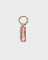Natural Raffia Letter I Charm Keyring - Keychains & Charms | 
