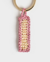 Natural Raffia Letter I Charm Keyring - Keychains & Charms | 