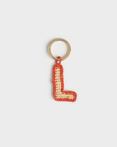 Natural Raffia Letter L Charm Keyring - Keychains & Charms | 
