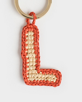 Natural Raffia Letter L Charm Keyring - Keychains & Charms | 