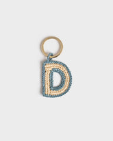 Natural Raffia Letter D Charm Keyring - Keychains & Charms | 