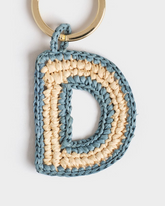 Natural Raffia Letter D Charm Keyring - Keychains & Charms | 