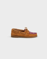 Manebí cuero and burgundy suede and bandana boat-shoes in cotton | 